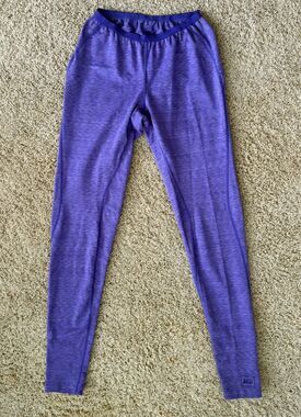 REI Lightweight Base Layer Long Pants Women's XS Purple Polyester Lycra Blend